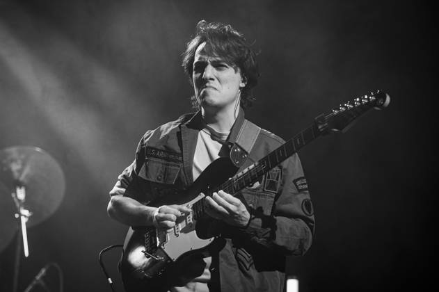 Matteo Mancuso at Islington Assembly Hall 14 05 2026 Matteo Mancuso performs live on stage at Islington Assembly Hall in London on 14th May 2026. Image converted to black and white. Matteo Mancuso guitars, Riccardo Oliva bass, Gianluca Pellerito drums., Credit:Zoran Veselinovic Avalon UK, London, Islington Assembly Hall  Copyright: xZoranxVeselinovicx xAvalonx 1099087762