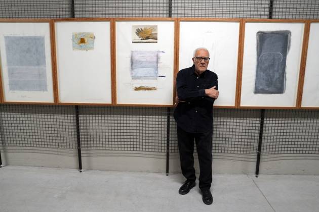 RECORD DATE NOT STATED IPA84713314 - Milan, Preview of the Mimmo Paladino Installation Exhibition in the Sterling room of Palazzo Citterio, pictured Mimmo Paladino Copyright: xx xx 84713314