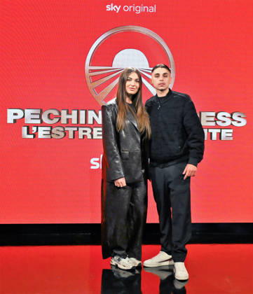 IPA84721386 - Milan,Italy Beijing Express 2026 The Far East photocall with winners Chanel Totti and Filippo Laurino I RECOMMENDED In the photo:Chanel Totti and Filippo Laurino I RECOMMENDED Copyright: xNickxZonnax xNickxZonnax 84721386