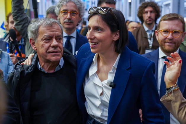 May 15, 2026, Turin, To, Italy: Democratic Party Secretary Elly Schlein visits the International Book Fair. Turin, May 15, 2026 Turin Italy - ZUMAa289 20260515_zia_a289_029 Copyright: xSelenexDanielex xAgfx