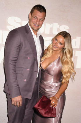 NEW YORK, NY- MAY 14: Rob Gronkowski, and Camille Kostek at the 2026 Sports Illustrated Swimsuit Launch Party at the Hard Rock Hotel on May 14, 2026 in New York City. Credit: AdMedia New York City USA  - ZUMAa123 20260514_zaa_a123_120 Copyright: xJohnxFyckex