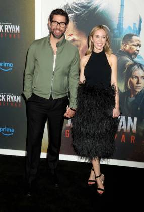 May 15, 2026, New York, New York, USA: Actors JOHN KRASINSKI and EMILY BLUNT seen during the red carpet arrivals for Amazon MGM Studios Tom Clancy s Jack Ryan - Ghost War World Premiere held at Regal Times Square. New York USA - ZUMAk03_ 20260515_zaf_k03_034 Copyright: xNancyxKaszermanx