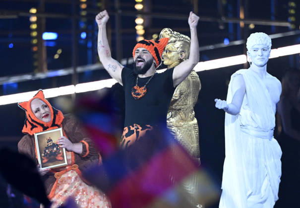 Akylas representing Greece with the song Ferto during the final of the 70th Eurovision Song Contest ESC at the Wiener Stadthalle in Vienna, Austria, Saturday, May 16, 2026 WIEN AUSTRIA x10070x Copyright: xJessicaxGow TTx EUROVISION 2026 FINAL 2gqr1bVsn78
