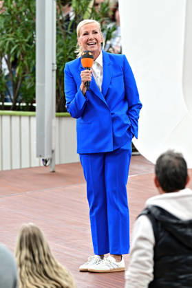 ZDF - Fernsehgarten. Moderatorin Andrea Kiwi Kiewel während der ZDF - Unterhaltungsshow Fernsehgarten am 17.05.2026 in Mainz. 20260517MWI121995