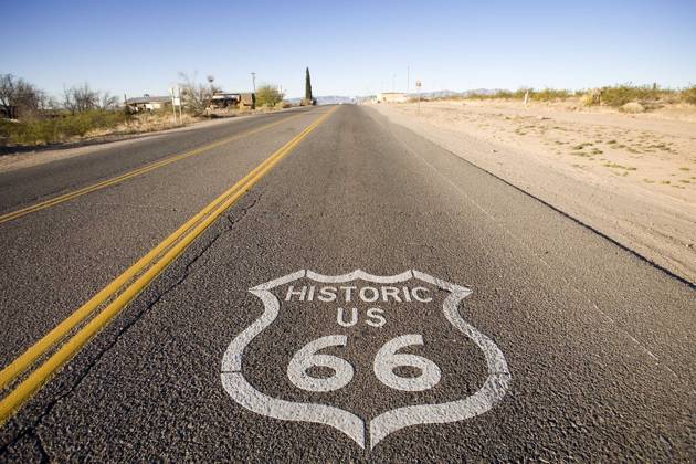 Scenes of Arizona: Route 66 Feb 10, 2006; Oatman, AZ, USA; Historic Rt. 66, the Mother Road, winds through the Mohave Desert towards the mining town of Oatman, AZ, west of Kingman, AZ. Rt. 66 in this area is well preserved and is popular with car and motorcycle buffs who want to experience the first paved transcontinental highway in the US. Rt. 66 was named in 1926 and completed during the great depression. It carried tens of thousands of migrants westward during the dust bowl era. It was replaced by the interstate system in the 60s and 70s but has remained an important tourist draw in northern and western Arizona, where it is well preserved. Mandatory Credit: Photo by Jack Kurtz ZUMA Press. ( ) Copyright 2006 by Jack Kurtz Oatman AZ USA Copyright: xJackxKurtzx