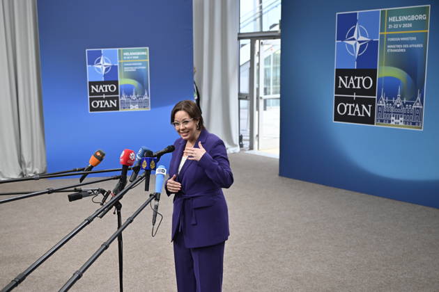 HELSINGBORG , SWEDEN 20260522 Swedish Minister for Foreign Affairs Maria Malmer Stenergard M at Fridays doorstep at the NATO Foreign Ministers meeting at Sea U in Helsingborg on Friday HELSINGBORG SWEDEN x50090x  Copyright: xJohanxNilsson TTx NATOS UTRIKESMINISTERMÖTE HELSINGBORG xpAMQoMmQ1I