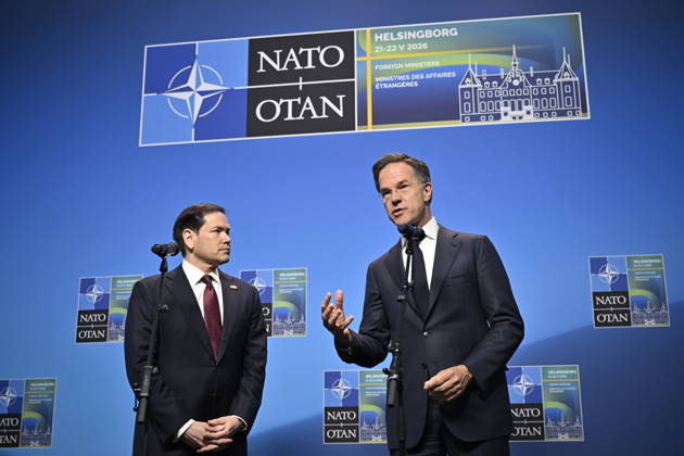 HELSINGBORG , SWEDEN 20260522 NATO Secretary General Mark Rutte and US Secretary of State Marco Rubio make statements at the NATO Foreign Ministers meeting at Sea U in Helsingborg, Sweden 22th May 2026 HELSINGBORG SWEDEN x50090x  Copyright: xJohanxNilsson TTx NATO FOREIGN MINISTERS MEETING SWEDEN QslwZnrtCoE