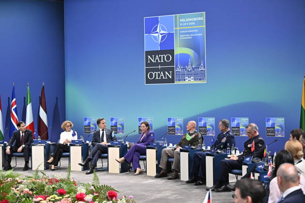 HELSINGBORG , SWEDEN 20260522 Introductory remarks by NATO Secretary General Mark Rutte and welcoming remarks by Swedish Foreign Minister Maria Malmer Stenergard during a meeting with the North Atlantic Council during the NATO Foreign Ministers Meeting at Sea U in Helsingborg on Friday HELSINGBORG SWEDEN x50090x  Copyright: xJohanxNilsson TTx NATO FOREIGN MINISTERS MEETING SWEDEN gPnxxmx3mJg