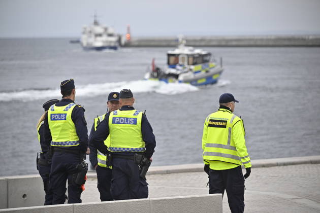 HELSINGBORG , SWEDEN 20260522 Police on the quay outside the NATO Foreign Ministers meeting at Sea U in Helsingborg on Friday HELSINGBORG SWEDEN x50090x  Copyright: xJohanxNilsson TTx NATOS UTRIKESMINISTERMÖTE HELSINGBORG 10q4Xmc7RyA