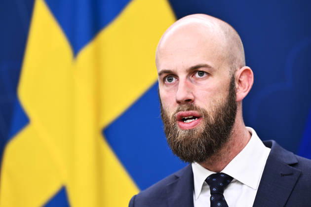 STOCKHOLM, SWEDEN 20260522 Minister for Civil Defense Carl Oskar Bohlin M during a press conference on new warning system to the civilian population STOCKHOLM SWEDEN x10060x Copyright: xHenrikxMontgomery TTx PRESSTRÄFF VARNINGSSYSTEM TILL CIVILBEFOLKNINGEN L_fkTgKulew