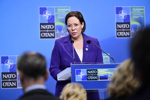 HELSINGBORG , SWEDEN 20260522 Minister for Foreign Affairs Maria Malmer Stenergard M will hold a closing press conference during the NATO Foreign Ministers meeting at Sea U in Helsingborg on Friday HELSINGBORG SWEDEN x50090x  Copyright: xJohanxNilsson TTx NATOS UTRIKESMINISTERMÖTE HELSINGBORG pBiMcA90w0k