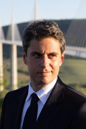 Gabriel Attal visits the Millau viaduct - Millau General Secretary of French centrist party Renaissance Gabriel Attal visits the Millau viaduct on May 22, 2026. France s former prime minister Gabriel Attal said on May 22, 2026 he was running for president next year. Photo by Raphael Lafargue ABACAPRESS.COM Millau France  Copyright: xLafarguexRaphael ABACAx