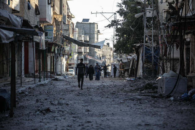 Palestinians inspect damage following Israeli strike in Bureij camp Palestinians inspect damage to homes and streets following an Israeli strike on a house and shops in the Bureij refugee camp in the central Gaza Strip on May 23, 2026. According to residents, the strike came after the collapse of a ceasefire agreement between Hamas and Israel. Photo by Moiz Salhi apaimages Bureij Gaza Strip Palestinian Territory 230526_Al-Bureij_MS_00(15) Copyright: xapaimagesxMoizxSalhixx xapaimagesx