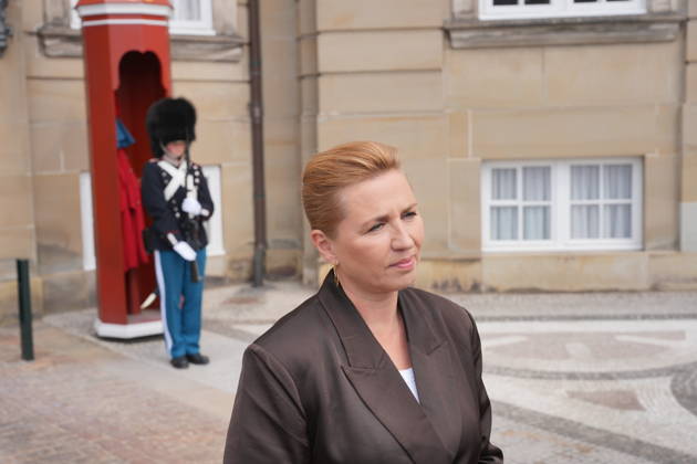 Denmark Politics Acting Prime Minister Mette Frederiksen after her visit to the King at Amalienborg Palace in Copenhagen, Denmark, Saturday, May 23, 2026. After Saturday s royal round, it is clear that acting Prime Minister Mette Frederiksen (S) is once again the royal investigator pointed to form a new Danish government. , Copenhagen Denmark Copyright: EmilxHelmsx spdk20260523-142152-L