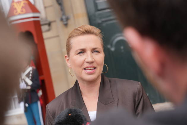 Denmark Politics Acting Prime Minister Mette Frederiksen after her visit to the King at Amalienborg Palace in Copenhagen, Denmark, Saturday, May 23, 2026. After Saturday s royal round, it is clear that acting Prime Minister Mette Frederiksen (S) is once again the royal investigator pointed to form a new Danish government. , Copenhagen Denmark Copyright: EmilxHelmsx spdk20260523-142213-L