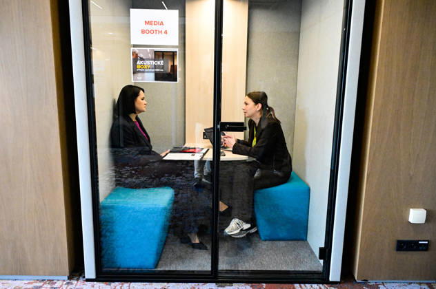 Sviatlana Tsikhanouskaya, a representative of Belarusian democratic forces, gives an interview to the Czech News Agency (CTK),xinxPrague,xonxMayx23,x2026.xAxdeeperxmilitaryxintegrationxbetweenxRussiaxandxBelarusxposesxaxsecurityxthreatxtoxallxofxEurope,xnotxjustxtoxthexcountriesxonxthexeasternxflankxofxNATO,xshexsaidxinxanxinterview.xAccordingxtoxher,xthexregimexofxBelarusianxauthoritarianxleaderxAlexanderxLukashenkoxservesxasxaxtoolxforxMoscowxtoxintimidatexandxpressurexEuropeanxstates.x(CTKxPhoto RomanxVondrous) CTKPhotoP2026052204536  CTKPhotoP2026052204536