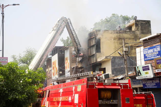 Firefighting operations underway after fire breaks out at a commercial building in Kingsway Camp near GTB Nagar metro station New Delhi, May 23 (ANI): Firefighting operations underway after fire breaks out at a commercial building in Kingsway Camp near GTB Nagar metro station, in New Delhi on Saturday. New Delhi Delhi India Copyright: xANIx ANI_20260523115