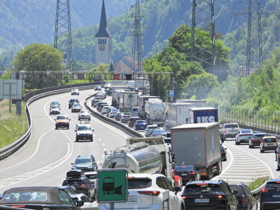 23.05.2026 Schweiz Kanton Uri Stau.. Bild. Pfingststau auf der Gotthardautobahn.