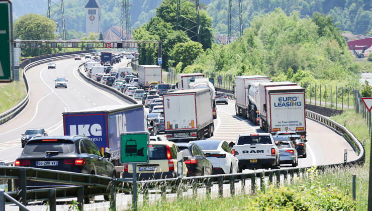 23.05.2026 Schweiz Kanton Uri Stau.. Bild. Pfingststau auf der Gotthardautobahn.