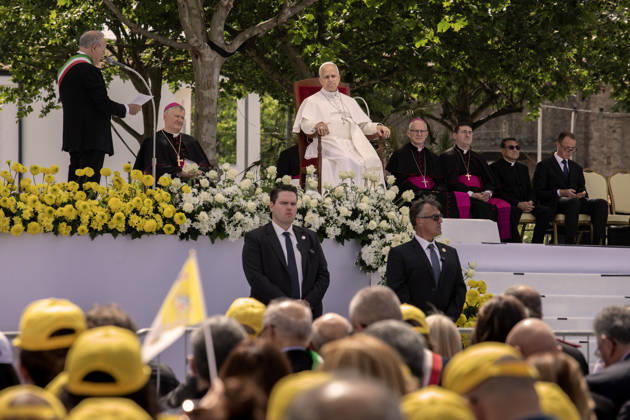 Pope Leo XIV in Acerra ACERRA, ITALY - MAY 23: Pope Leo XIV is seen during the meeting with the faithful in Calipari square in Acerra, Italy, on May 23, 2026. Pope Leo XIV visited Acerra, located in the heart of the so-called Land of Fires , sadly known for the environmental pollution generated by the illegal burial of toxic waste. Alessio Paduano Anadolu Naples Italy. Editorial use only. Please get in touch for any other usage.  Copyright: x2026xAnadoluxAlessioxPaduanox
