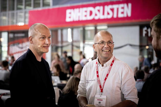Denmark Politics Pelle Dragsted, political spokesperson, and Peder Hvelplund, during political party the Red-Green Alliance s annual meeting at Hafnia Hallen in Copenhagen, Denmark, Saturday May 23, 2026. , Copenhagen Denmark Copyright: NILSxMEILVANG NilsxMeilvangx spdk20260523-155740-L
