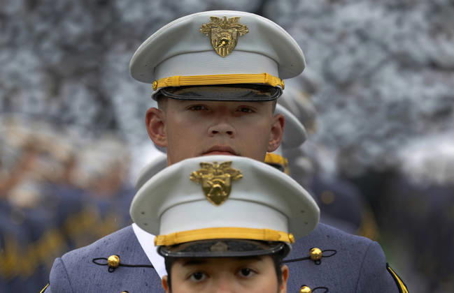 Graduating Cadets march in during the West Point Class of 2026 s commencement ceremony in Michie Stadium at the United States Military Academy in West Point, New York on Saturday, May 23, 2026. .  NYP20260523903 PeterxFoley