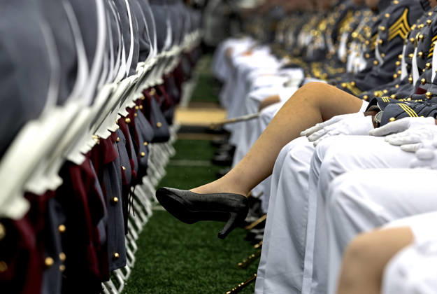 Graduating Cadets wait for United States Secretary of Defense Pete Hegseth to deliver the graduation address at the West Point Class of 2026 s commencement ceremony in Michie Stadium at the United States Military Academy in West Point, New York on Saturday, May 23, 2026. .  NYP20260523904 PeterxFoley
