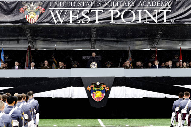 United States Secretary of Defense Pete Hegseth delivers the graduation address at the West Point Class of 2026 s commencement ceremony in Michie Stadium at the United States Military Academy in West Point, New York on Saturday, May 23, 2026. .  NYP20260523908 PeterxFoley