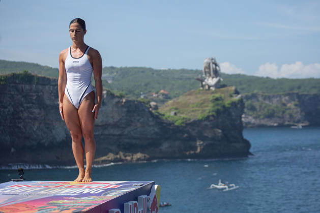 May 23, 2026, Klungkung, Bali, Indonesia: Morgane Herculano of Switzerland dives from the 21-meter platform during the final round of the Red Bull Cliff Diving World Series at Broken Beach in Nusa Penida, Bali, Indonesia. Klungkung Indonesia - ZUMAp229 20260523_zip_p229_015 Copyright: xLanaxPriatnax