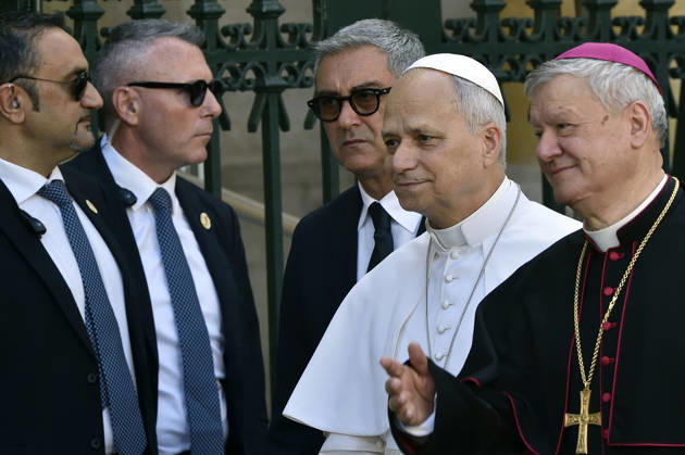 ITALY - POPE LEO XIV DURING HIS PASTORAL VISIT TO THE COMMUNITY IF THE LAND OF FIRES - 2026 5 23 Italy, Acerra, Vatican, 2026 5 23. Pope Leo XIV during a pastoral visit to the community of the Land of Fires at the cathedral of Acerra EDITORIAL USE ONLY - NO BOOKS Copyright: xALESSIAxGIULIANIx