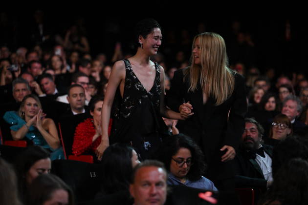 Cannes - Closing Ceremony Japanese actress Tao Okamoto and Belgian actress Virginie Efira celebrate after winning ex-aequo the Best Actress Prize for the film Soudain (All of a Sudden) during the closing ceremony of the 79th edition of the Cannes Film Festival in Cannes, France on May 23, 2026. Photo by Eliot Blondet ABACAPRESS.COM Cannes France  Copyright: xBlondetxEliot ABACAx