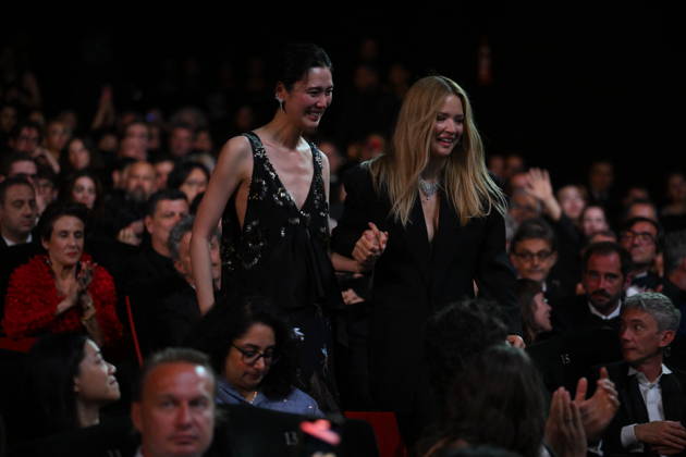 Cannes - Closing Ceremony Japanese actress Tao Okamoto and Belgian actress Virginie Efira celebrate after winning ex-aequo the Best Actress Prize for the film Soudain (All of a Sudden) during the closing ceremony of the 79th edition of the Cannes Film Festival in Cannes, France on May 23, 2026. Photo by Eliot Blondet ABACAPRESS.COM Cannes France  Copyright: xBlondetxEliot ABACAx