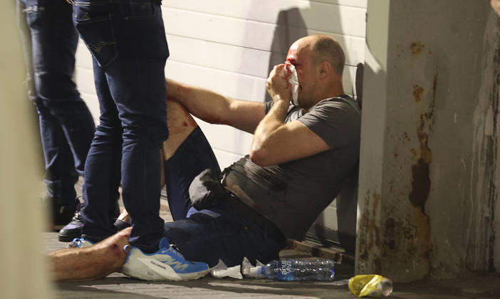 23.05.2026 Belgrade(Serbia) Politika Zivot Politics Life Anti-government protest rally led by Serbia s protesting university students.Injured and bloody man