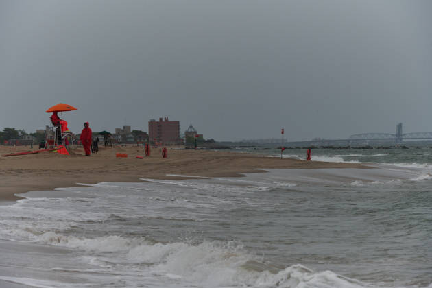 May 23, 2026, New York, New York, USA: Stormy weather, cool temperatures and rip tides resulted in deserted beaches on the first official beach day of the 2026 Summer season in Coney Island, Brooklyn. New York USA  - ZUMAl171 20260523_znp_l171_007 Copyright: xEdnaxLeshowitzx