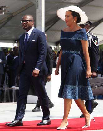 (260524) -- COTONOU, May 24, 2026 -- Benin s president Romuald Wadagni (L) and First Lady Nathalie Villette Wadagni attend the presidential inauguration ceremony in Cotonou, Benin, on May 24, 2026. Romuald Wadagni, who was elected president of Benin in the April 12 election, was sworn in on Sunday at the Congress Palace in Cotonou, the country s economic capital. (Photo by Xinhua) BENIN-COTONOU-PRESIDENT-ROMUALD WADAGNI-INAUGURATION CEREMONY SeraphinxZounyekpe 