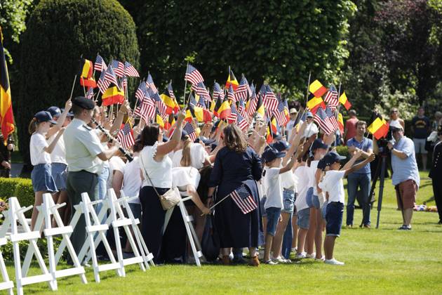 Illustration picture taken during the annual Memorial Day ceremony at the Flanders Field American Cemetery, in Waregem, Sunday 24 May 2026.  NICOLASxMAETERLINCK 174928950