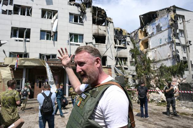 Russia Ukraine LPR Drone Attack Journalists 9172770 24.05.2026 Foreign journalists from 19 countries visit the scene of the drone attack carried out by the Ukrainian military on a dormitory of the Starobelsk Professional College of Lugansk State Pedagogical University in the course of Russia s military operation in Ukraine, in Starobelsk, Lugansk People s Republic, Russia. At least 21 people were killed and 42 injured in the attack in the early hours of May 22. Evgeny Biyatov Sputnik Starobelsk Lugansk People s Republic Russia  Copyright: xEvgenyxBiyatovx