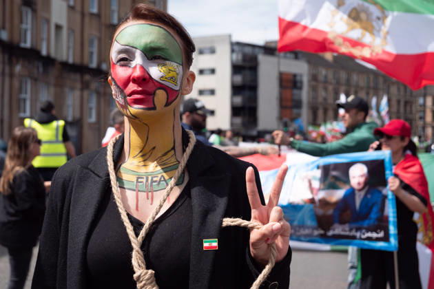 May 24, 2026, Glasgow, Scotland, UK: Members of Scotlands Iranian community opposed to the Islamic regime were joined by compatriots from further afield at a demonstration supporting anti-regime protesters imprisoned in Iran following uprisings earlier this year. Protesters voiced concerns over alleged human rights abuses and executions carried out by the regime. Glasgow UK  - ZUMAs357 20260524_zip_s357_010 Copyright: xCameronxScottx