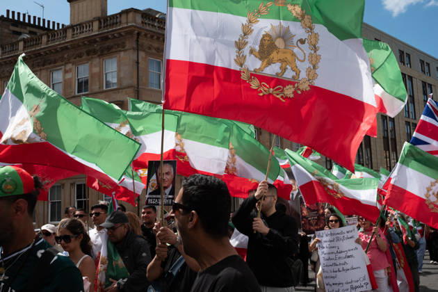 May 24, 2026, Glasgow, Scotland, UK: Members of Scotlands Iranian community opposed to the Islamic regime were joined by compatriots from further afield at a demonstration supporting anti-regime protesters imprisoned in Iran following uprisings earlier this year. Protesters voiced concerns over alleged human rights abuses and executions carried out by the regime. Glasgow UK  - ZUMAs357 20260524_zip_s357_012 Copyright: xCameronxScottx