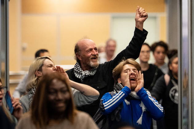 May 24, 2026, Vancouver, Bc, CANADA: Mary Grace Mathisen, left to right, and Michael France and Sebastian Tow, members of the Gaza bound flotilla which was detained by Israel, arrive at the Vancouver International Airport in Richmond B.C., on Sunday, May 24, 2026. Vancouver CANADA - ZUMAc35_ 20260524_zaf_c35_144 Copyright: xEthanxCairnsx