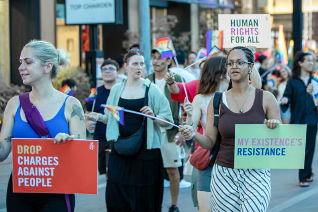 The Chiang Mai Pride Parade 2026 celebrations in Chiang Mai, Thailand - 24 May 2026 Participants hold placards during The Chiang Mai Pride Parade 2026 celebrations. The Chiang Mai Pride Parade 2026 took place in Chiang Mai, Thailand. Chiang Mai province holds Thailandís first Pride Month celebrations annually, promoting gender equality, diversity, and human rights as part of Pride Month activities in northern Thailand. Chiang Mai Thailand Copyright: xPongmanatxTasirix xSOPAxImagesx PTASIRI240526DxII9954
