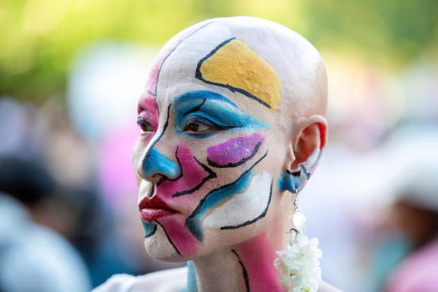 May 24, 2026, Chiang Mai, Thailand: Sirisak Chaitet, a representative of the Chiang Mai Pride organizing committee, poses with colorful face paint while attending The Chiang Mai Pride Parade 2026 celebrations. The Chiang Mai Pride Parade 2026 took place in Chiang Mai, Thailand. Chiang Mai province holds Thailandis first Pride Month celebrations annually, promoting gender equality, diversity, and human rights as part of Pride Month activities in northern Thailand. Chiang Mai Thailand - ZUMAs197 20260524_aaa_s197_125 Copyright: xPongmanatxTasirix
