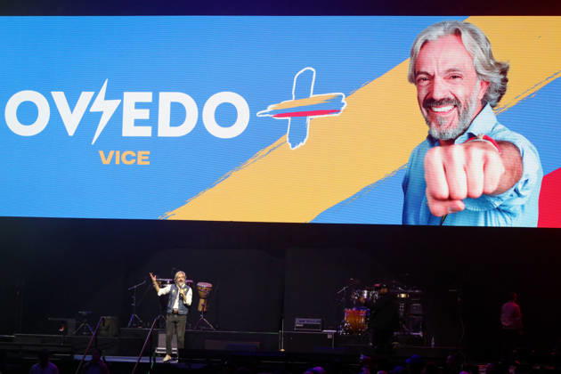 May 24, 2026, Bogota, Bogota D.C, Colombia: Colombian right-wing candidate Paloma Valencia s running mate Juan Daniel Oviedo takes part during the political campaign rally closure in Bogota s Movistar Arena may 24, 2026. Bogota Colombia - ZUMAvp1_ 20260524_zia_vp1_006 Copyright: xJorgexLondonox