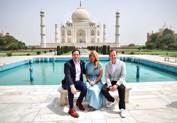RECORD DATE NOT STATED US Secretary of State Marco Rubio with his wife Jeanette D. Rubio and US Ambassador to India Sergio Gor as they visit the Taj Mahal Agra, May 25 (ANI): US Secretary of State Marco Rubio with his wife Jeanette D. Rubio and US Ambassador to India Sergio Gor as they visit the Taj Mahal, in Agra on Monday. (@USAmbIndia X ANI Photo) Agra Uttar Pradesh India Copyright: xANIx ANI_20260525082