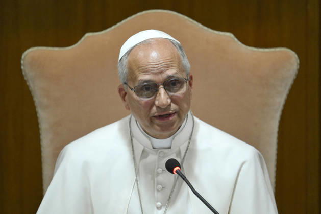 Pope Leo XIV Presents His First Encyclical On Artificial Intelligence - Vatican Pope Leo XIV attends the presentation of his first Encyclical titled ‘Magnifica humanitas’ (Magnificent Humanity), in the Vatican on May 25, 2026, a call to remain human in the age of Artificial Intelligence (AI). Pope Leon XIV appealed for the safeguarding of humanity, promotion of truth, dignity of work, social justice, and peace. Photo by (EV) Elisabetta Trevisan Vatican Media ABACAPRESS.COM Vatican City Rome Vatican (or Holy See)  Copyright: xABACAx