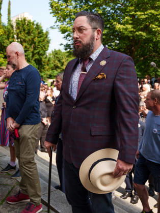 May 25, 2026, Brno, South Moravia, Czech Republic: A jewish man during a commemorative ceremony honoring the victims of Nazism in Brno, Czech Republic, on May 25, 2026. The 76th Congress of Sudeten Germans took place in Brno, Czech Republic, from May 22 to 25, 2026, marking the first time the event was held in the country. Brno Czech Republic - ZUMAc315 20260525_zsp_c315_040 Copyright: xMichaelxCabalx