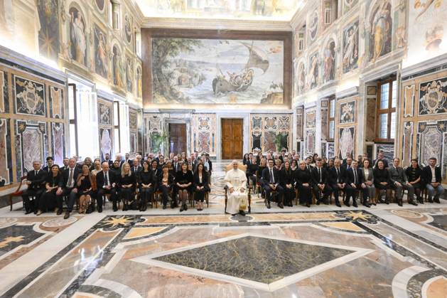 ITALY - POPE LEO XIV RECEIVES MEMBERS OF THE EUROPEAN PARLAMENT S DEMOGRAPHY INTERGROUP IN A PRIVATE AUDIENCE AT THE VATICAN - 2026 5 25 Italy, Rome, Vatican, 2026 5 25. Pope Leo XIV receives Members of the European Parliament s Demography Intergroup in a private audience at the Vatican EDITORIAL USE ONLY - NO BOOKS Copyright: xVATICANxMEDIAx
