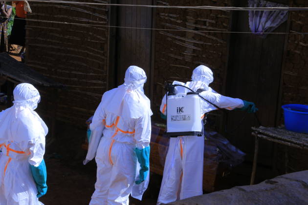 Ebola outbreak in Democratic Republic of Congo MONGBWALU, DEMOCRATIC REPUBLIC OF THE CONGO - MAY 25: Health workers wearing protective equipment carry out disinfection procedures before transporting the body of a person who died with suspected Ebola infection in Mongbwalu village of Ituri province in eastern Democratic Republic of the Congo, on May 25, 2026. Marcus Loika Anadolu Mongbwalu Democratic Republic of the Congo. Editorial use only. Please get in touch for any other usage.  Copyright: x2026xAnadoluxMarcusxLoikax