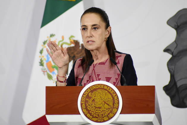 News Bilder des Tages MexicoÃ¢â‚¬â ¢s President Claudia Sheinbaum Pardo speaks during a news conference at the National Palace. on May 25, 2026 in Mexico City, Mexico. Mexico City Mexico - ZUMAe321 20260525_zia_e321_001 Copyright: xLuisxBarronx