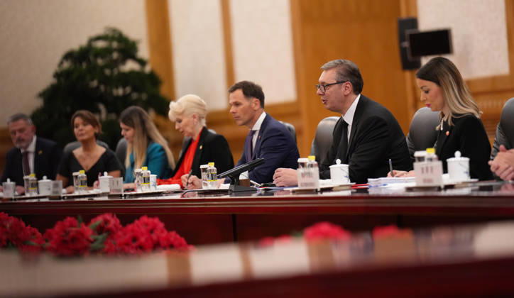 BEIJING, CHINA - MAY 25: Chinese President Xi Jinping (not in the picture) holds talks with Serbian President Aleksandar Vucic on May 25, 2026 in Beijing, China. Serbian President Aleksandar Vucic arrived in Beijing on May 24 for his first state visit to China that will run through May 28.  Copyright: xVCGx 111644010749